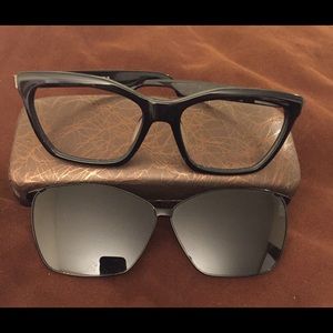 Cateye Glasses with Magnetic Sunglass Clip